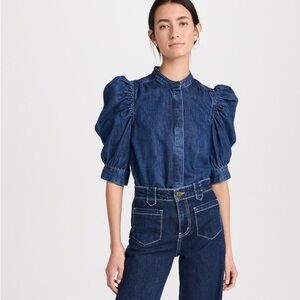 Frame Gillian Shirt with Puff Sleeves